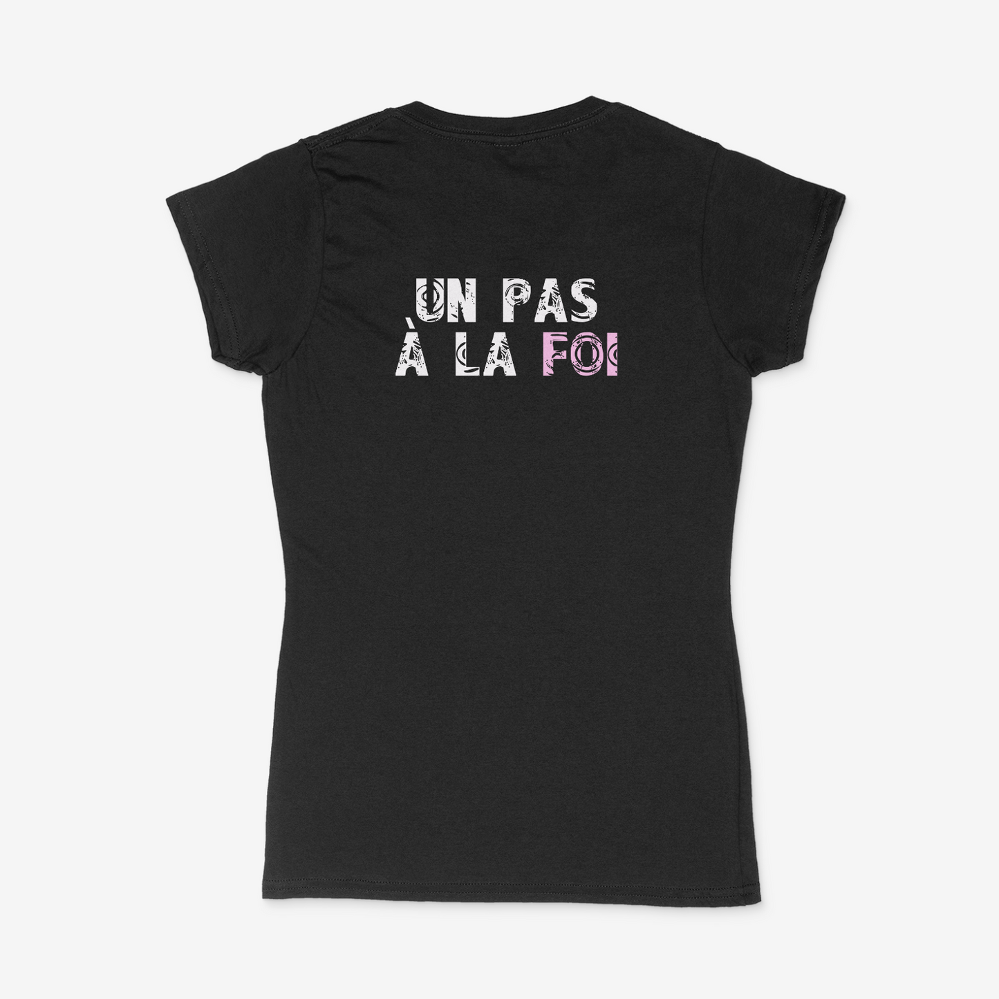 Gildan softstyle pour femme collet en V Un pas a la foi rose