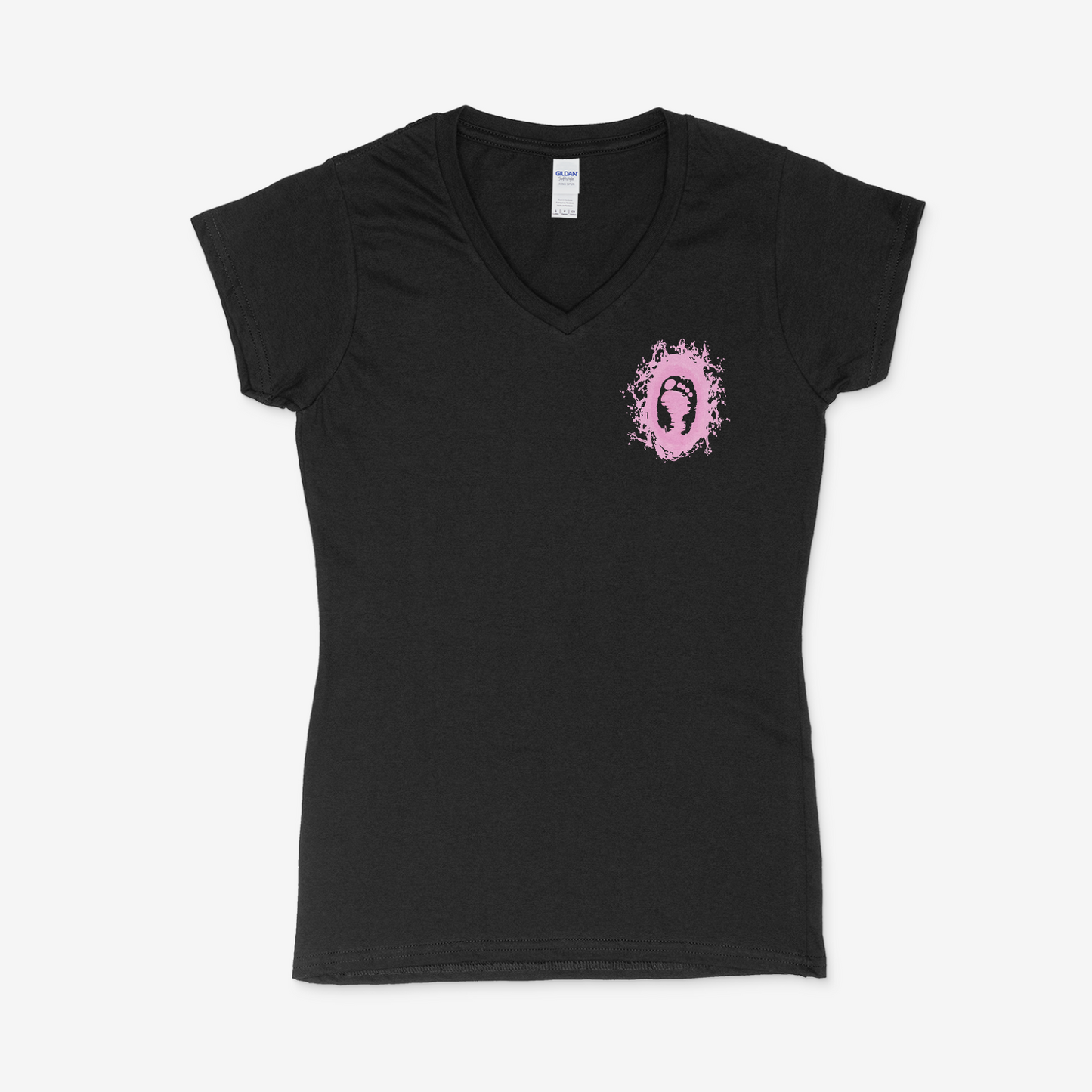Gildan softstyle pour femme collet en V Un pas a la foi rose